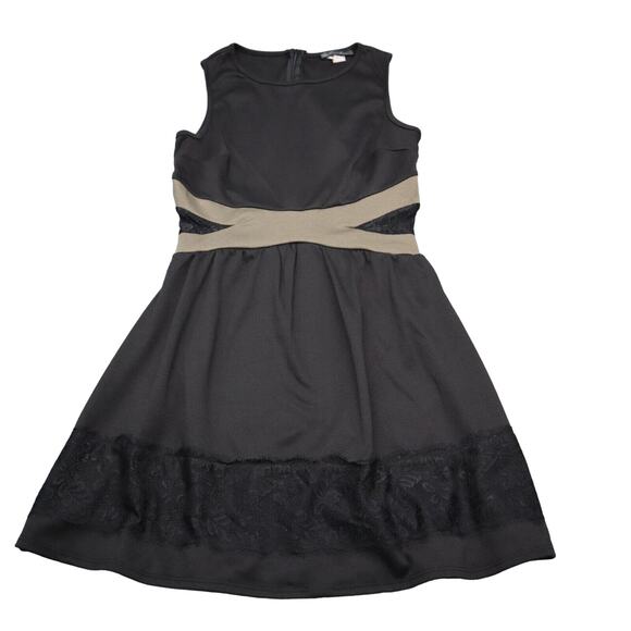 Miin Dress Womens M Black Round Neck Sleeveless Back Zip Casual A Line Dress - Picture 1 of 16